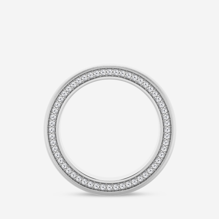 2/3 ctw Round Lab Grown Diamond 7mm Domed Sandblast Finish Eternity Band